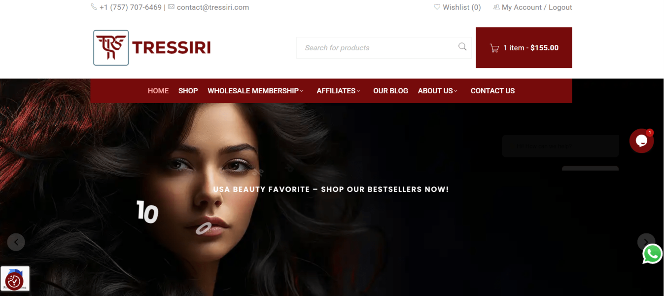 E-commerce Website – Internal Project Tressiri